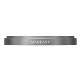 MAGEASY Bright M 不發黃軍規磁吸透明殼 iPhone 17 Pro Max(白磁圈) + 鏡頭保護貼Lenz(迷霧) + Vetro 9H 鋼化玻璃保護膜