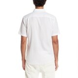 Weatherproof Vintage 男短袖亞麻混紡襯衫 白