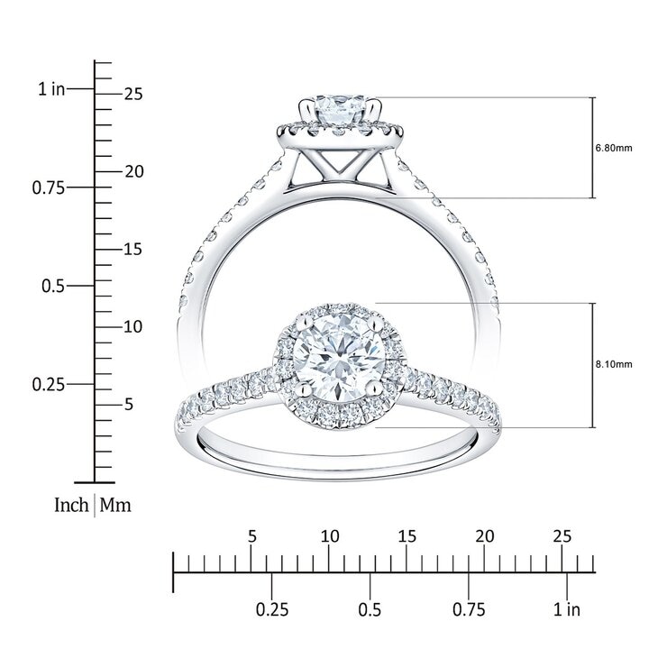 1.00克拉 鉑金 圓形鑽石戒指 VS2/I