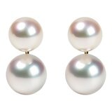 Tokyo Pearl 18K黃K金 6.5公釐 - 8.0公釐 Akoya 珍珠耳環