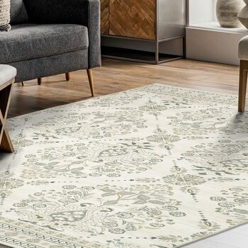 Wyatt & Ash 印花可水洗地毯 2入組 象牙白