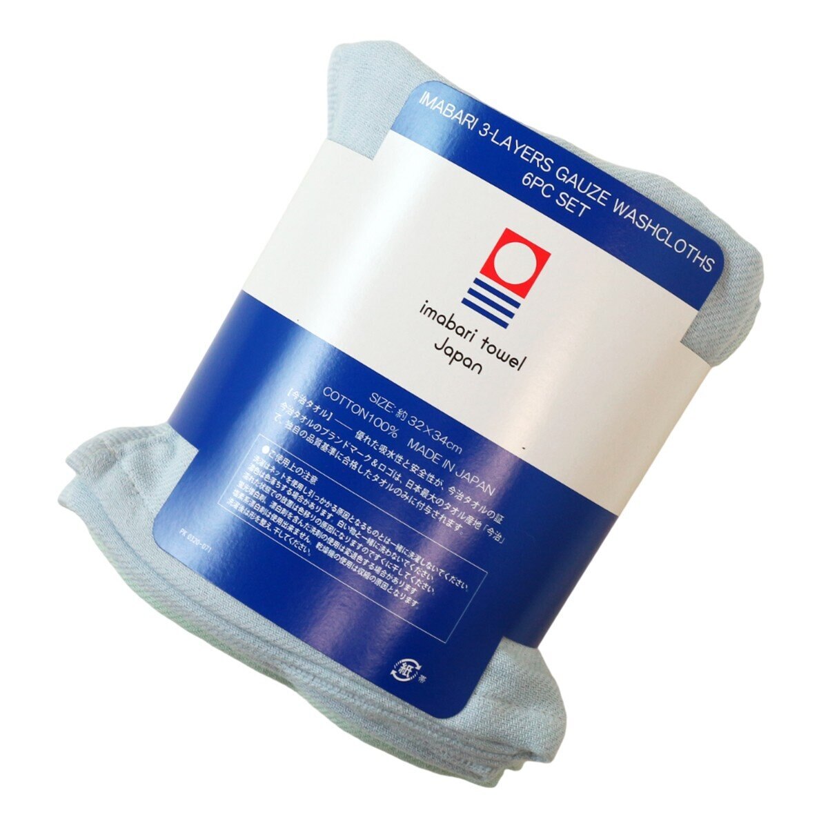 Imabari 日本今治三層紗方巾 6入 藍 / 淺藍 / 鮭魚粉 Costco 好市多