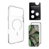 MAGEASY Bright M 不發黃軍規磁吸透明殼 iPhone 17 Pro Max(白磁圈) + 鏡頭保護貼Lenz鈦合金(午夜鈦) + Vetro 9H 鋼化玻璃保護膜 MAGEASY Bright M 不發黃軍規磁吸透明殼 iPhone 17 Pro Max(白磁圈) + 鏡頭保護貼Lenz鈦合金(午夜鈦) + Vetro 9H 鋼化玻璃保護膜