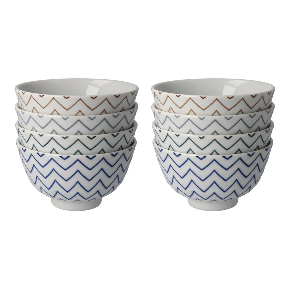 Minoyaki 日本製美濃燒飯碗 8件組 幾何 Minoyaki 日本製美濃燒飯碗 8件組 幾何