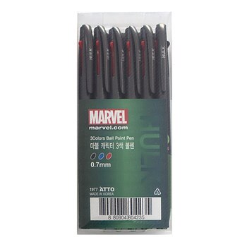 Marvel 三色原子筆 12入-浩克 Marvel 三色原子筆 12入-浩克