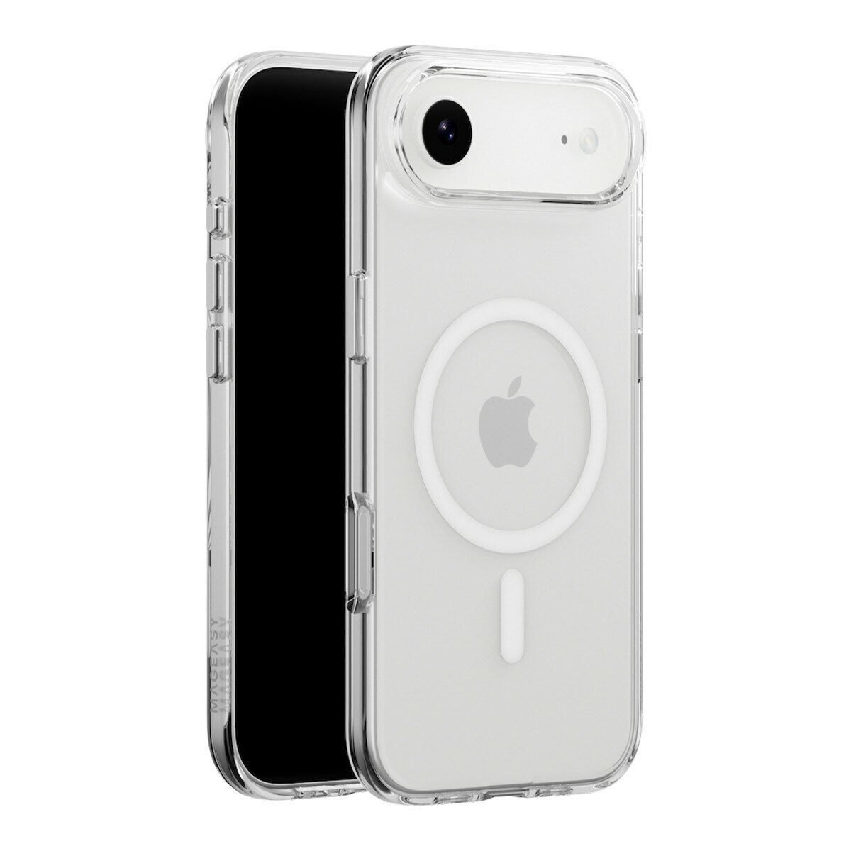 MAGEASY Bright M 不發黃軍規磁吸透明殼 iPhone Air (白磁圈) + 鏡頭保護貼Lenz(沙漠) + Vetro 9H 鋼化玻璃保護膜