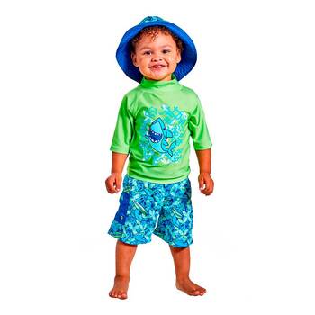 UV Skinz 長袖泳衣 三件組 淺綠 4歲