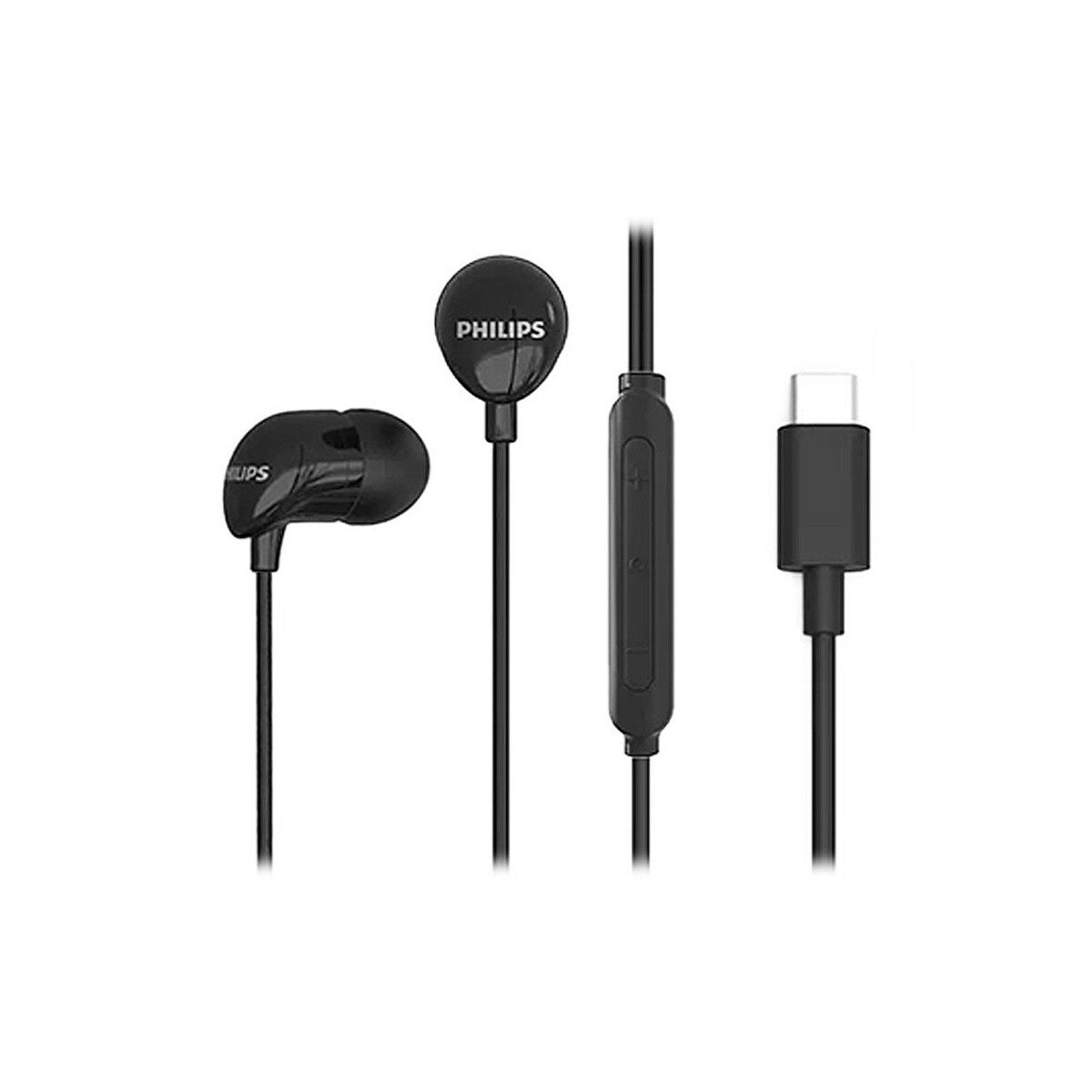 หูฟัง In-ear Type-C พร้อมไมโครโฟน Philips TAE2146 แบบ 2 ชิ้น สีดำ