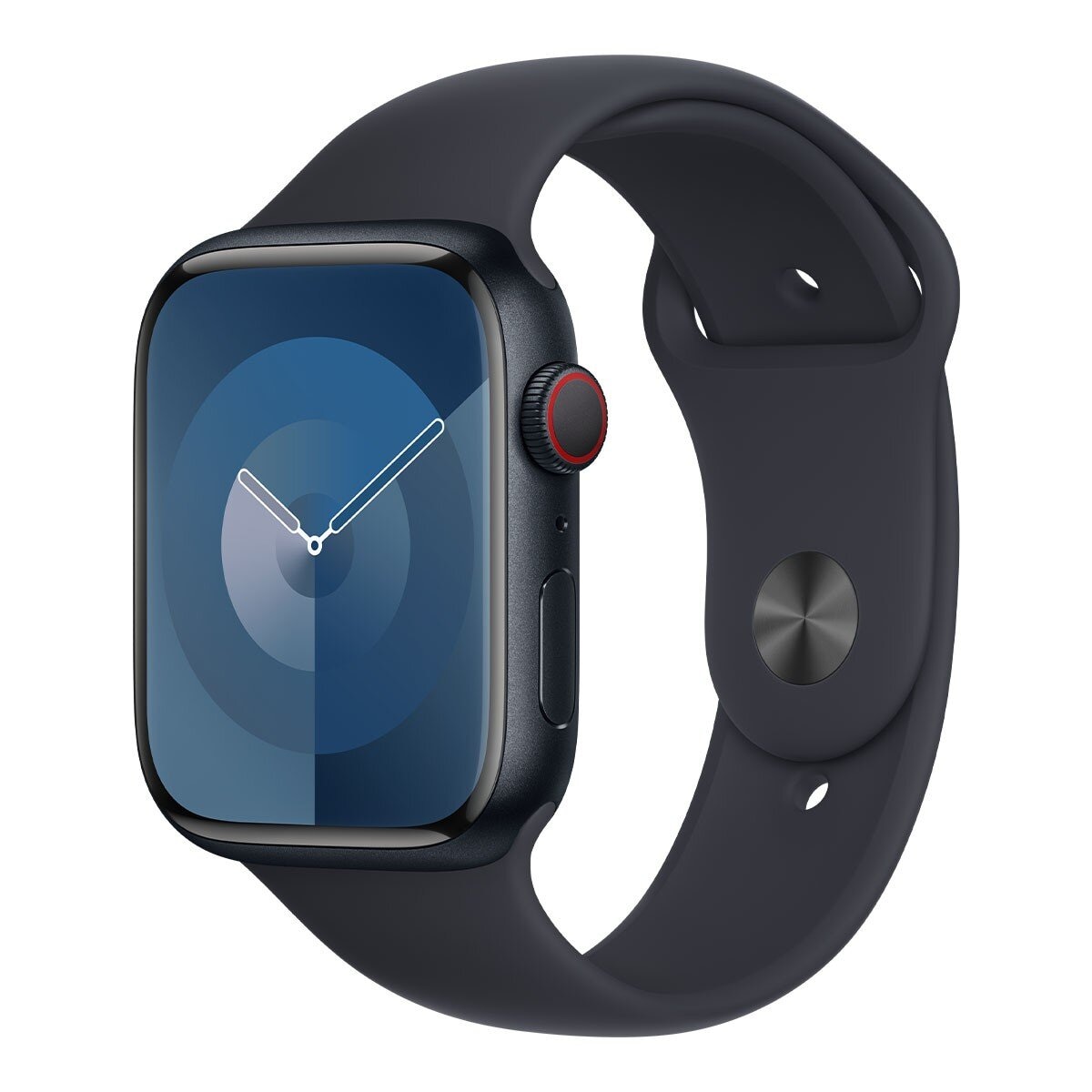 Apple Watch S9 (GPS + 行動網路) 45公釐 午夜色鋁金屬錶殼 午夜色運動型錶帶