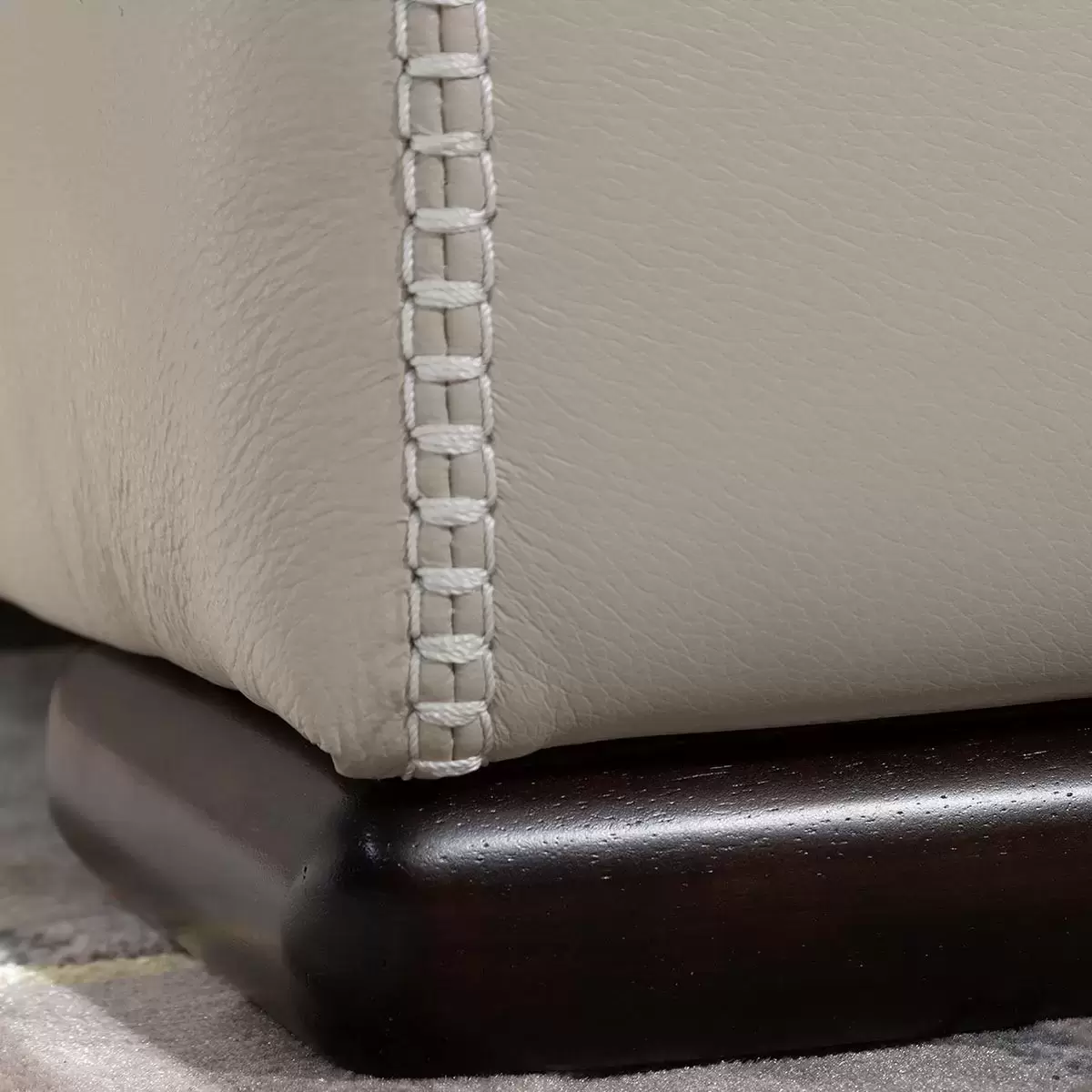 Simon Li 全牛皮三人座沙發 象牙白 1288038IVORY｜Costco好市多必買推薦