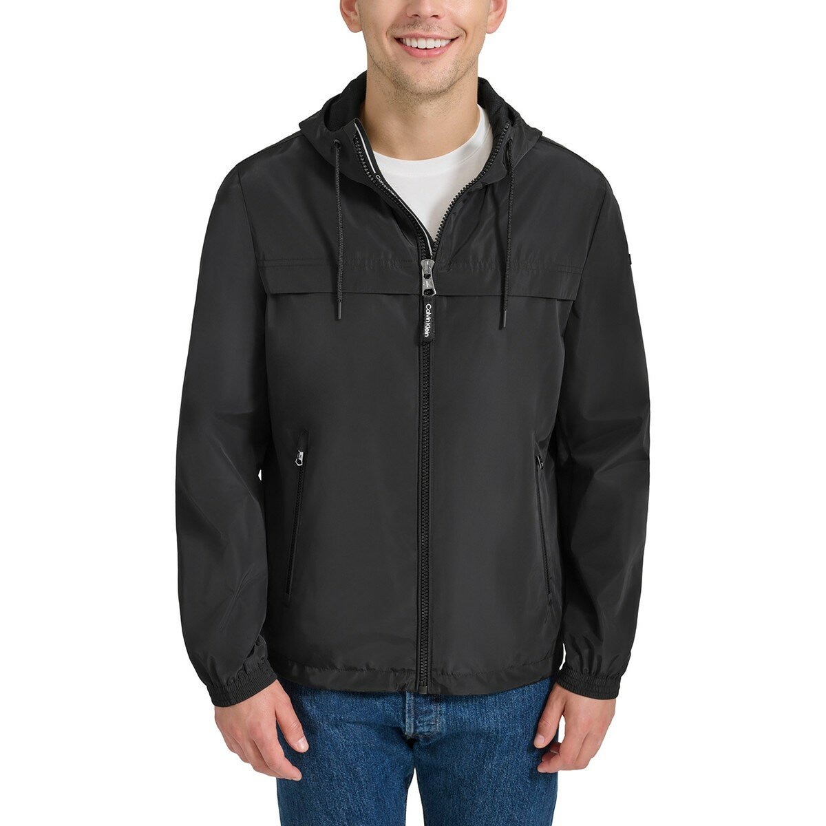 Calvin Klein 男防風防潑水外套 黑