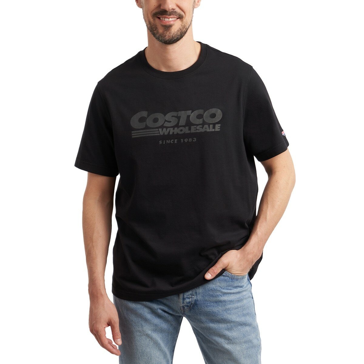 科克蘭 男女同款圓領短袖T恤 黑