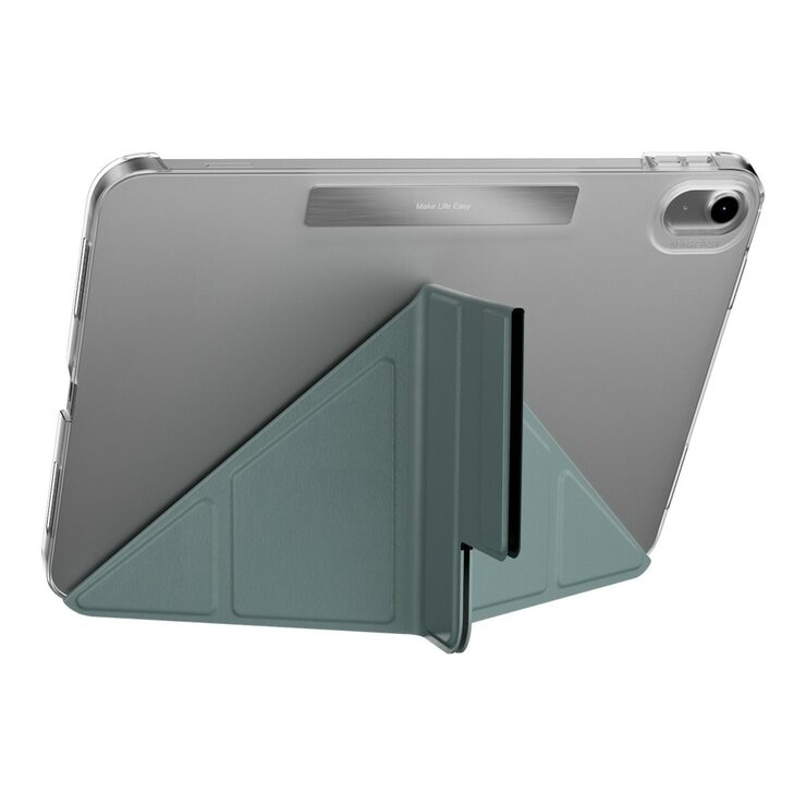 MAGEASY Facet 全方位支架透明背蓋保護套 適用於 2022 iPad 10.9吋 A14 & 2025 iPad 11吋 A16 深水青
