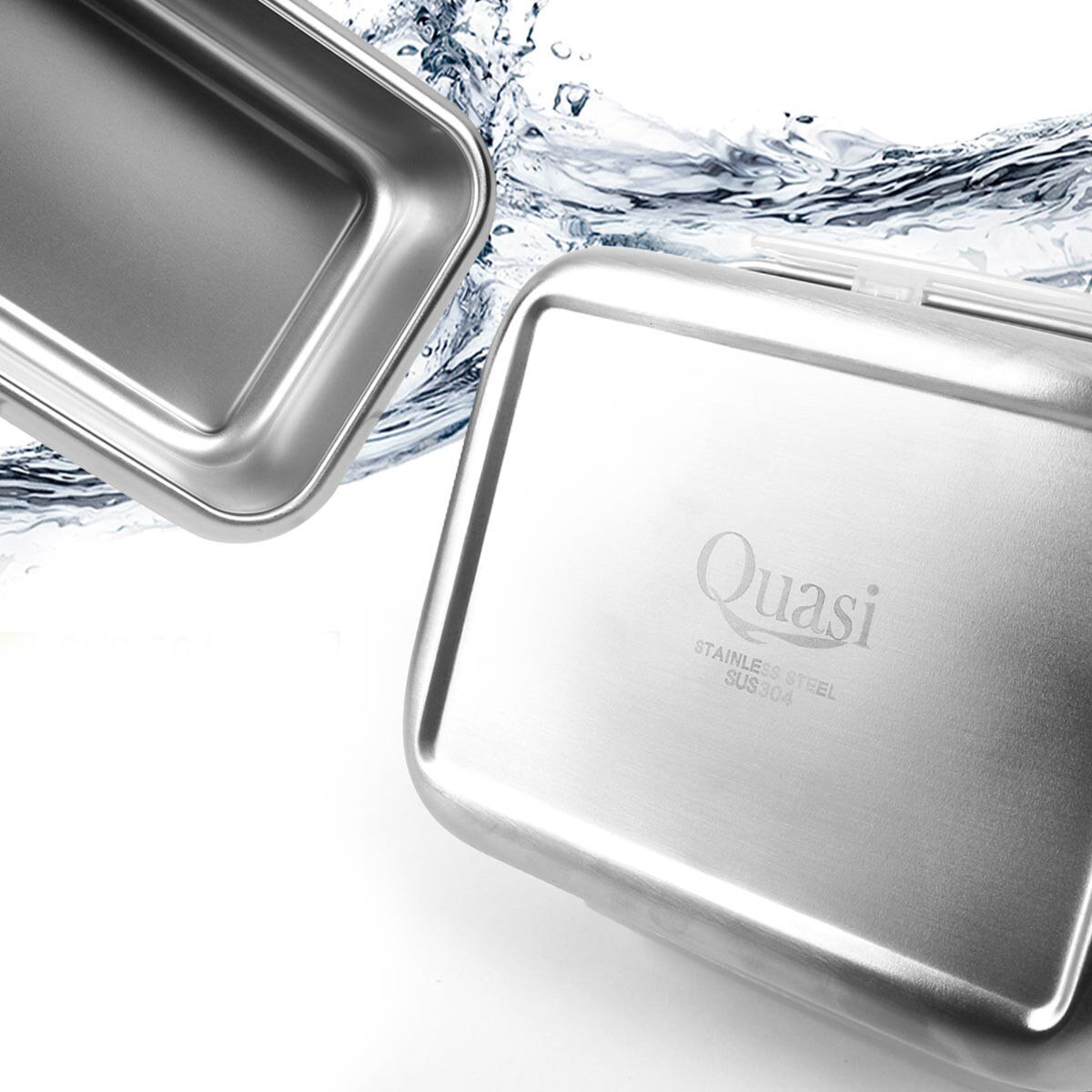 Quasi 司扣爾不鏽鋼保鮮盒含蓋12件組 單個容量：1000毫升