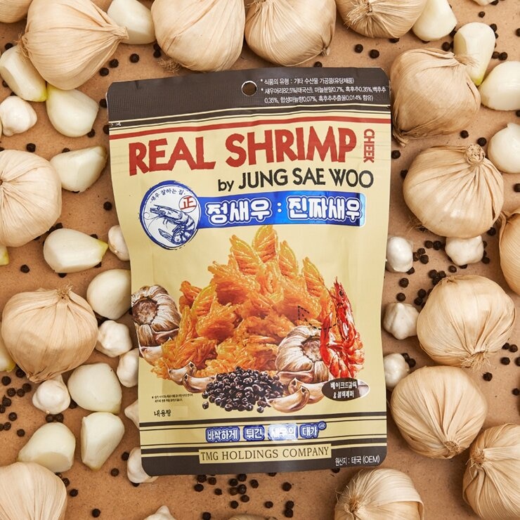 Real Shrimp 脆蝦頰 蒜香黑胡椒風味 70公克 X 4入