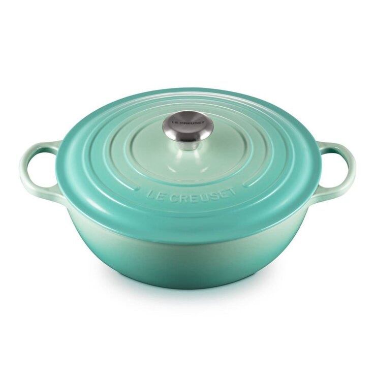 Le Creuset 媽咪鑄鐵鍋 含鋼頭鍋蓋 28公分 薄荷綠