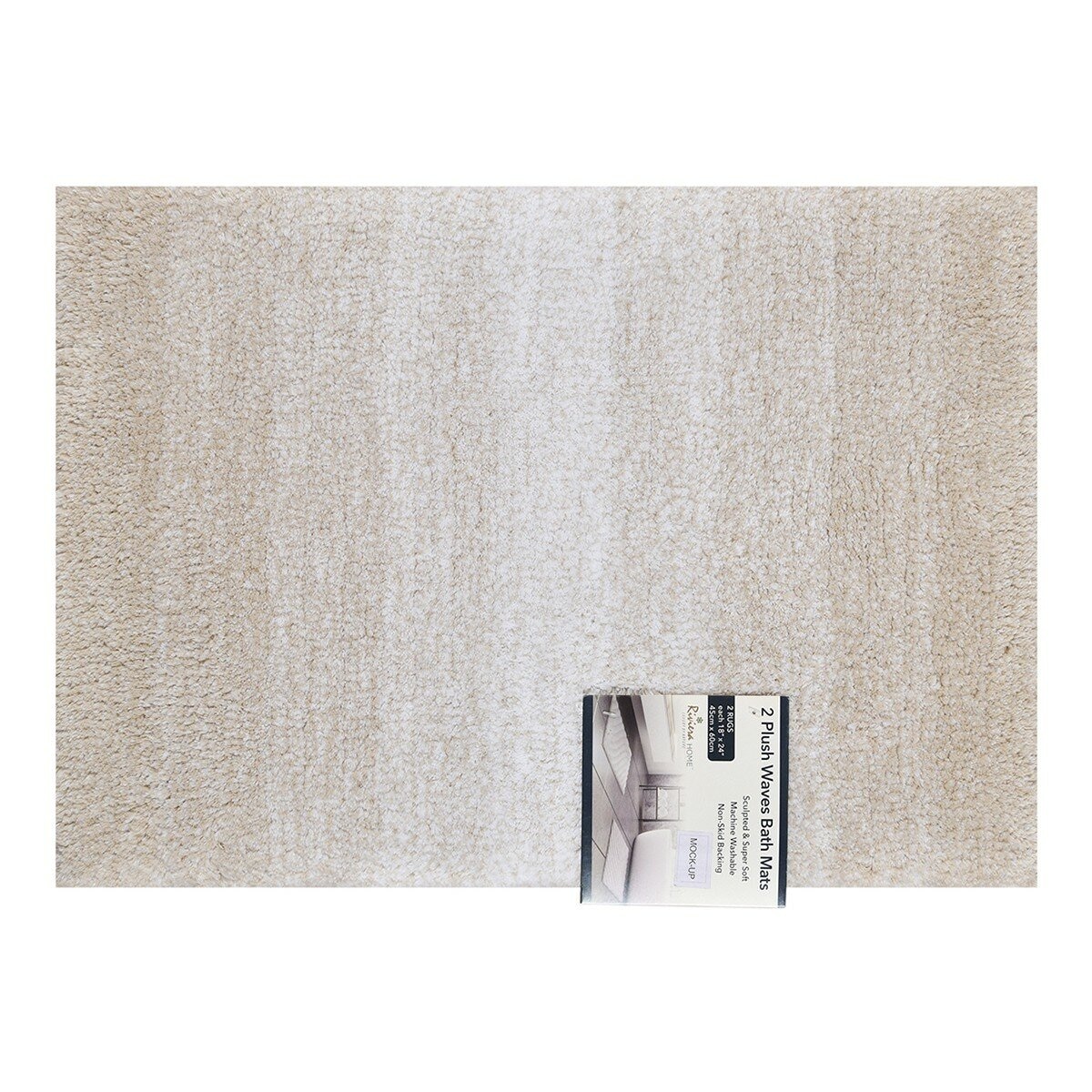 Riviera Home 浴室地墊 2入組 43公分 X 60公分 米