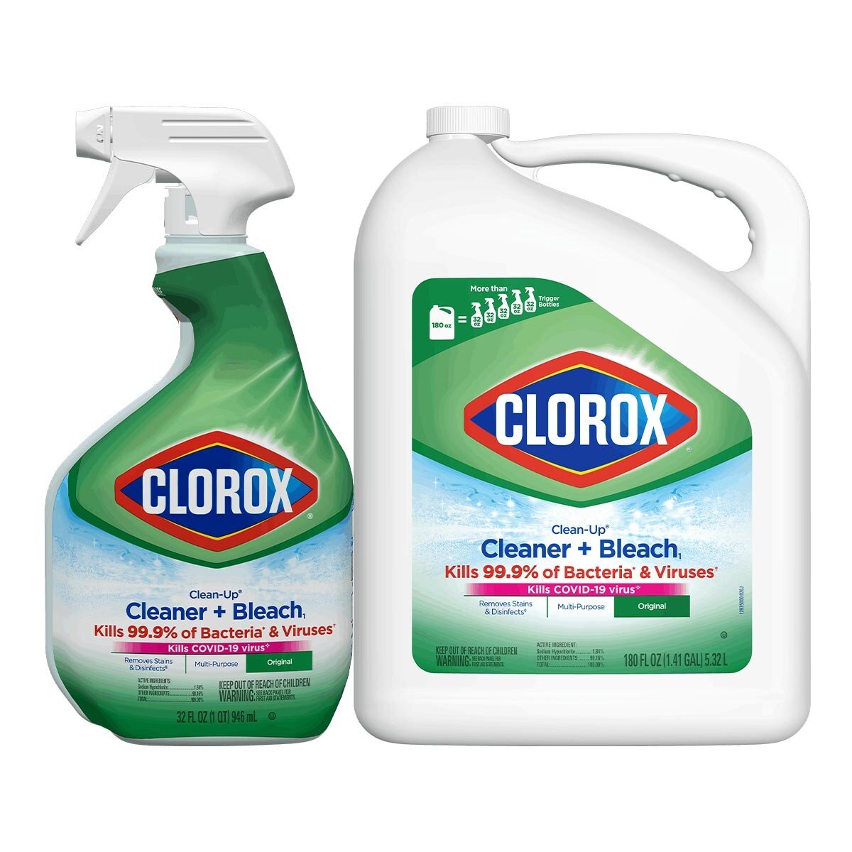 Clorox 高樂氏 漂白清潔劑 噴槍瓶 946毫升 + 補充瓶 5.32公升