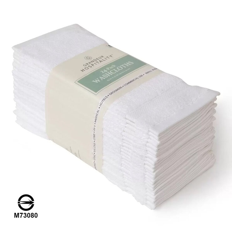 Grandeur 雙股紗純棉商用方巾 24入組 33公分 X 33公分