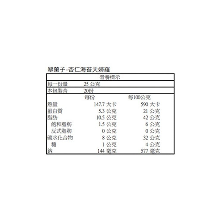翠果子 杏仁海苔天婦羅點心包 500公克