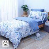 CASA 100%萊賽爾兩用被床包枕套四件組 初夏藍 單人