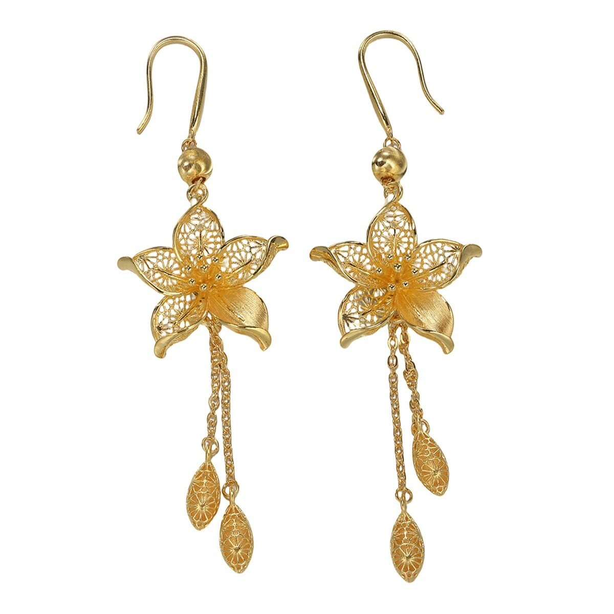 24K黃金耳環 精品花絲 240厘