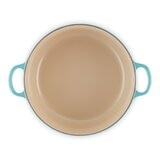 Le Creuset 雙耳圓形鑄鐵鍋 含電木頭鍋蓋 26公分 加勒比藍