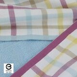 Gemini 無捻紗彩條色織紗布浴巾 2入組 60公分 X 137公分 紫紅 / 藍 + 玫瑰 / 粉