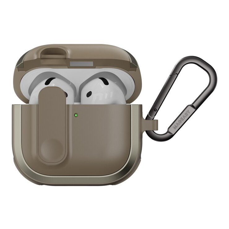 MAGEASY Odyssey 抗衝擊磁扣手繩耳機殼 AirPods 4 金屬沙 MAGEASY Odyssey 抗衝擊磁扣手繩耳機殼 AirPods 4 金屬沙