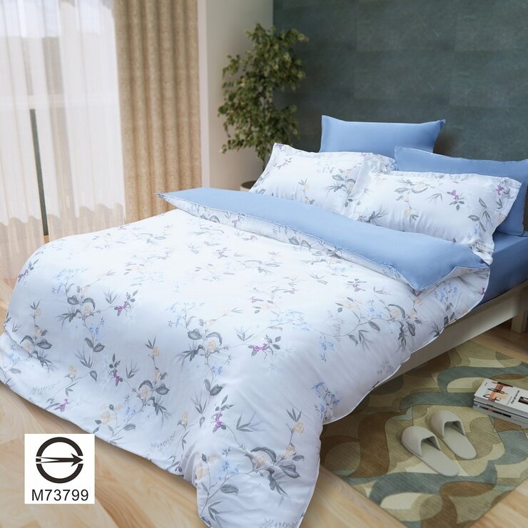CASA 100%萊賽爾兩用被床包枕套六件組 秋實灰藍 雙人