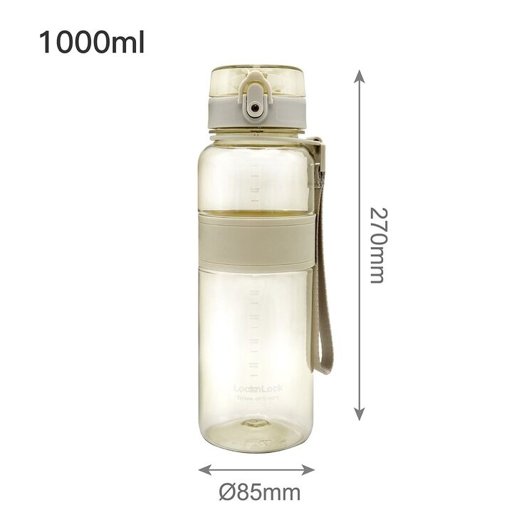 樂扣樂扣 Tritan 彈蓋提帶冷水壺 X 2件組 650毫升 雲彩藍 + 1000毫升 迷霧灰