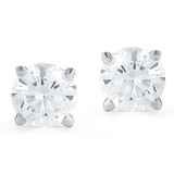 0.23克拉 18K白K金 圓形鑽石耳環 VS2/I