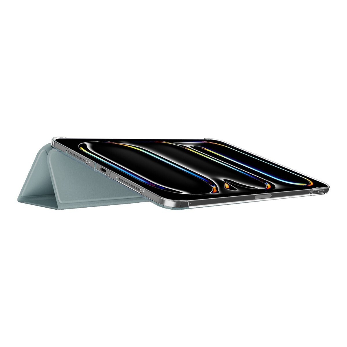 MAGEASY Facet 全方位支架透明背蓋保護套 2024 iPad Pro 11吋 寧靜藍