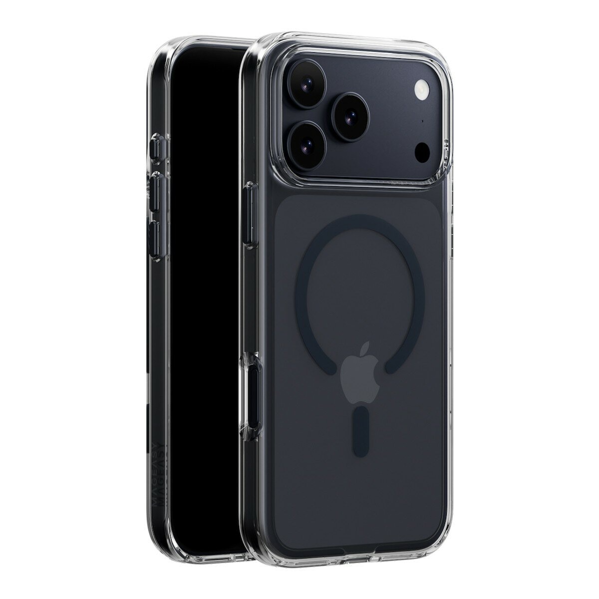 MAGEASY Bright M 不發黃軍規磁吸透明殼 iPhone 17 Pro Max(午夜磁圈) + 鏡頭保護貼Lenz + Vetro 9H 鋼化玻璃保護膜