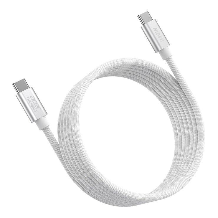 Acer Gaming USB-A to USB-C 1公尺 白 + USB-C to USB-C 1.2公尺 白 + USB-C to USB-C 2公尺 白 珪膠編織線 3入組