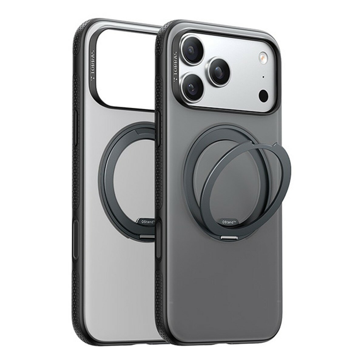 Torras Ostand R Fitness Magnetic 360 Derajat Dudukan Berputar Casing Anti Jatuh Pelindung Kaca Tempered Layar Penuh iPhone 17 Pro Max + Insta II Master HD