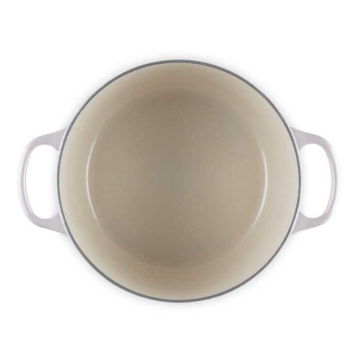 Le Creuset 雙耳圓形鑄鐵深圓鍋 含鋼頭鍋蓋 24公分 貝殼粉