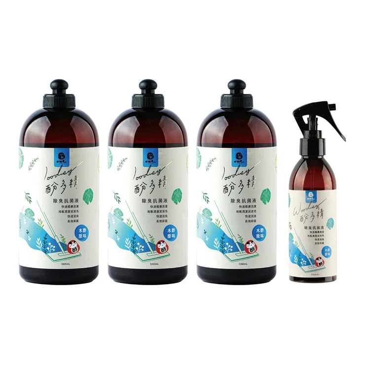 Dawoko 木酢達人 酚多精除臭抗菌液 木酢原味 1公升 X 3入 + 噴霧瓶 200毫升