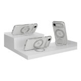 MAGEASY MagStand 360 M 磁吸旋轉支架防摔手機殼 iPhone Air (透明) + 鏡頭保護貼 Lenz(白色) + Vetro 9H 鋼化玻璃保護膜