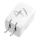 Belkin BoostCharge USB-C to USB-C 編織連接線 (60W 1.5米) 2入組 白 + Belkin BoostCharge Pro 雙USB-C 氮化鎵 充電器 (65W PPS) 2入組 迪士尼系列