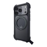MAGEASY Odyssey Stand M 超軍規防摔磁吸支架手機殼 iPhone 17 Pro(皮革午夜) + 鏡頭保護貼Lenz 鈦合金(鈦白) + Vetro 9H 鋼化玻璃保護膜