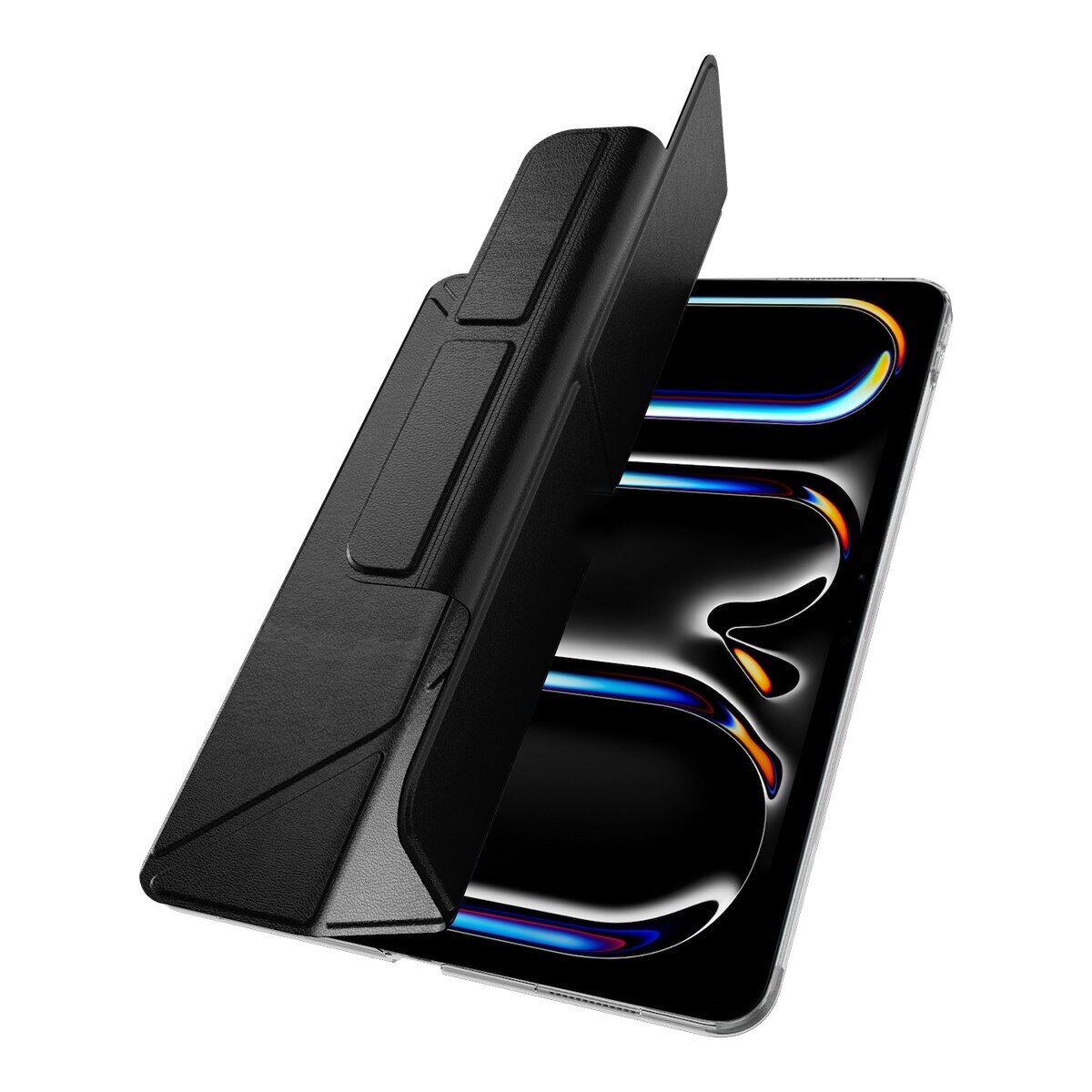 MAGEASY Facet 全方位支架透明背蓋保護套 2024 iPad Pro 13吋 黑