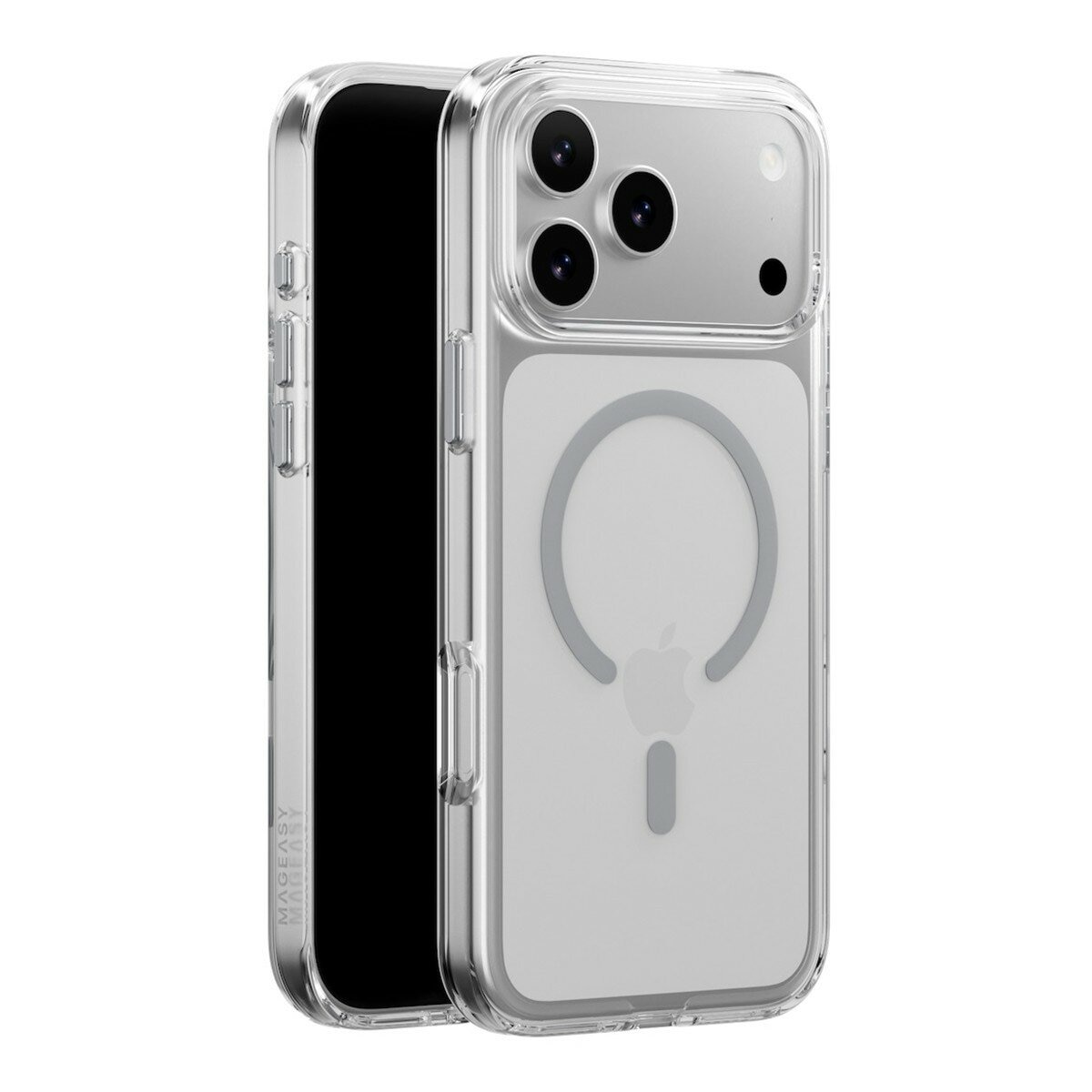MAGEASY Bright M 不發黃軍規磁吸透明殼 iPhone 17 Pro Max(迷霧磁圈) + 鏡頭保護貼Lenz鈦合金(迷霧鈦) + Vetro 9H 鋼化玻璃保護膜