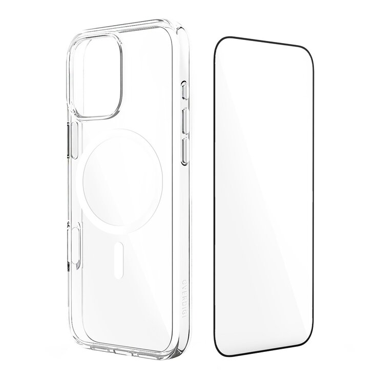 iPhone OVERDIGI Aurora V3 磁吸抗黃防摔透明殻 搭配二次強化滿版玻璃保貼