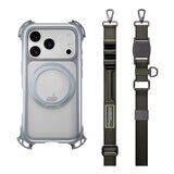 MAGEASY Odyssey Ultra M 終極防摔磁吸支架掛繩手機殼 iPhone 17 Pro(迷霧/岩石灰) + 鏡頭保護貼Lenz 鈦合金(午夜鈦) + Vetro 9H 鋼化玻璃保護膜