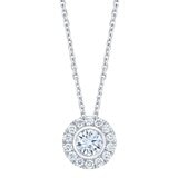 0.50克拉 14K白K金 圓形鑽石項鍊 VS2/I