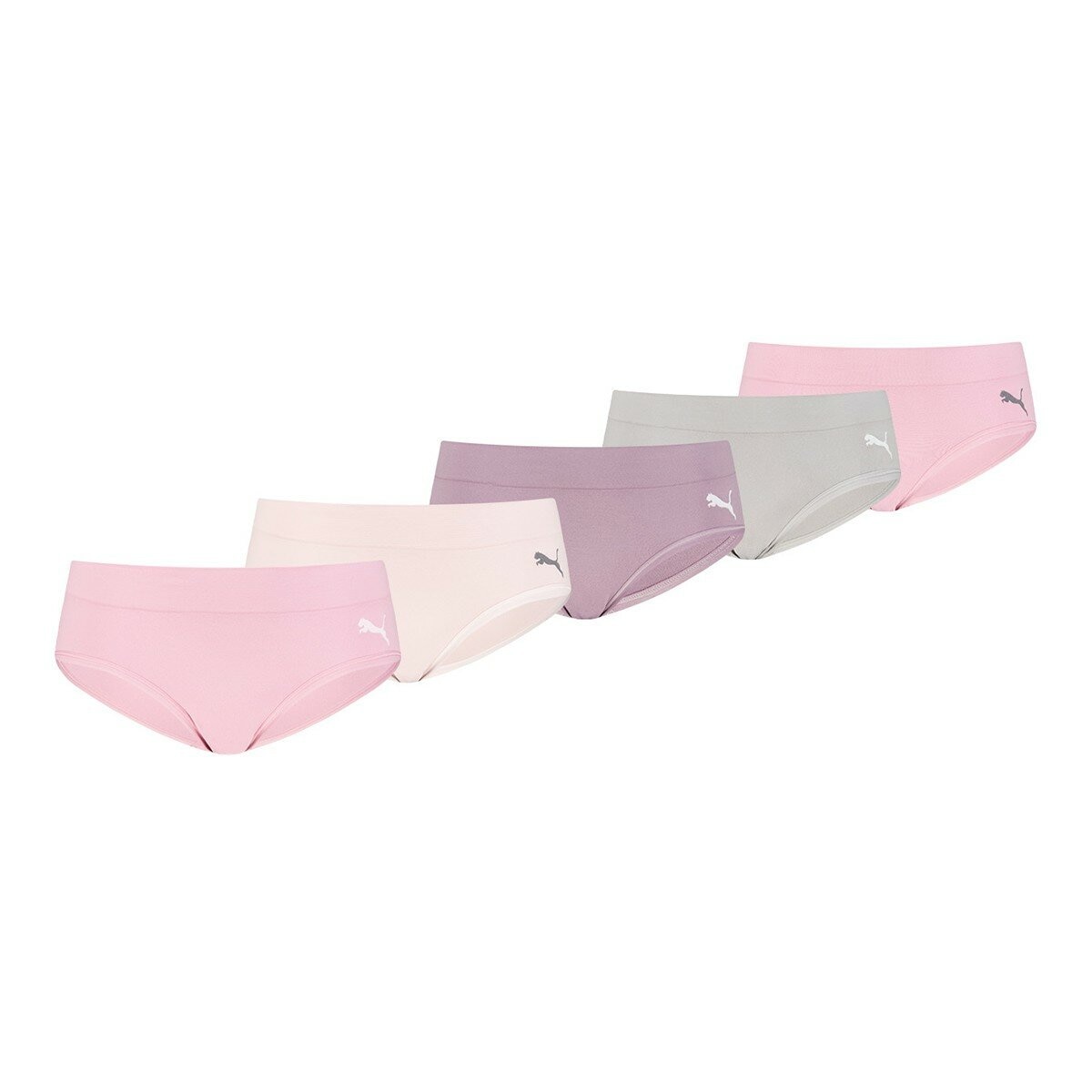 Puma 女性內褲五入組 粉+綠+紫+杏+淺粉 XL Puma 女性內褲五入組 粉+綠+紫+杏+淺粉 XL