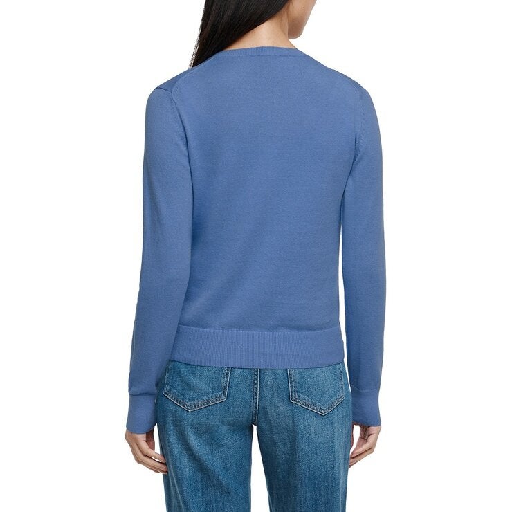 GAP 女圓領長袖開襟衫 藍 GAP 女圓領長袖開襟衫 藍