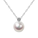Tokyo Pearl 鉑金 8.0公釐 - 8.5公釐 Akoya 珍珠Akoya珍珠鑽石項鍊