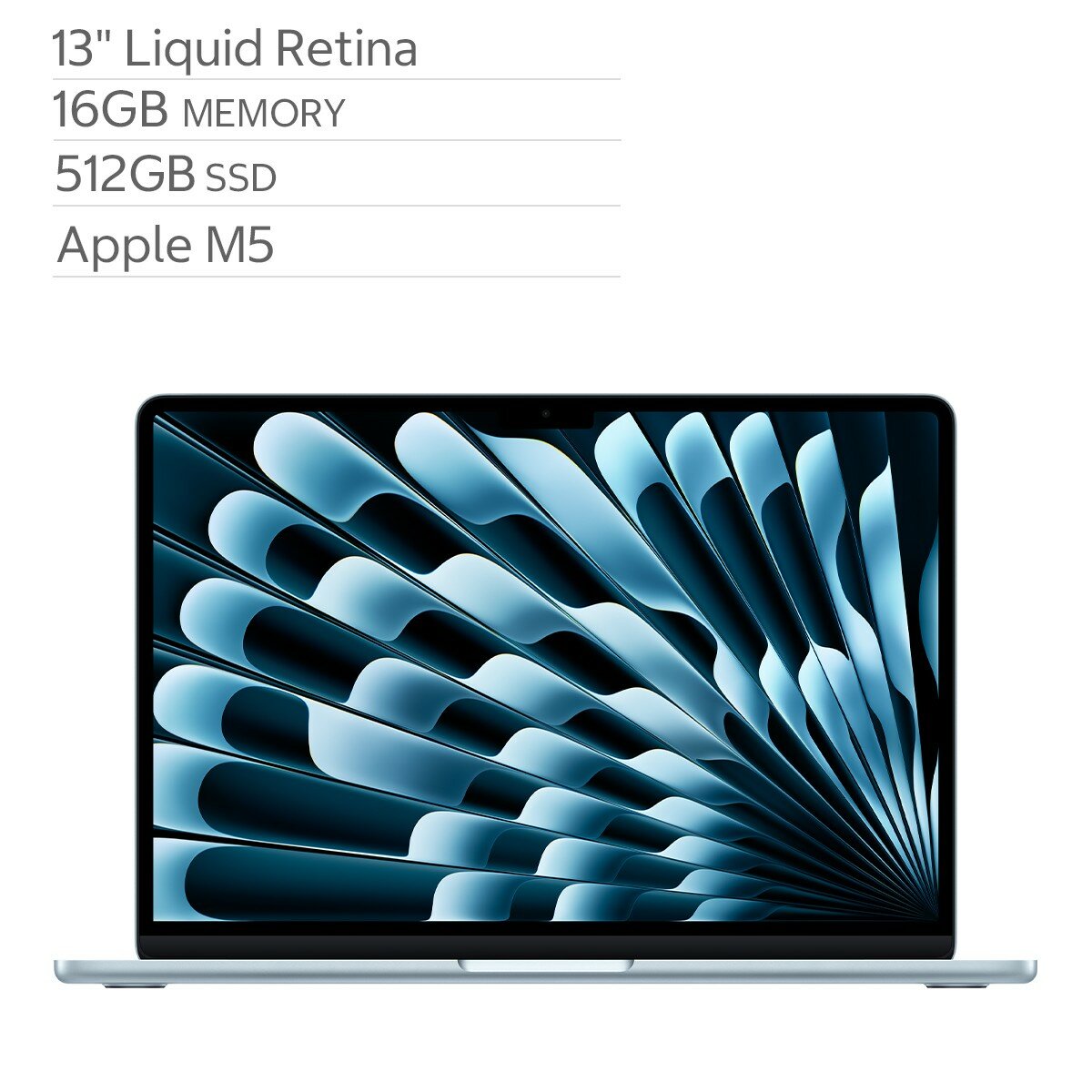 Apple MacBook Air 13吋 搭配 M5晶片 10核心CPU 8核心GPU 16GB 512GB SSD Apple MacBook Air 13吋 搭配 M5晶片 10核心CPU 8核心GPU 16GB 512GB SSD